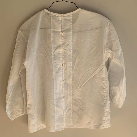 NWT J.Crew Floral Eyelet Top Size 4 White C1380 ($98) - Picture 3 of 8